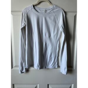 Athleta White Momentum Long Sleeve Performance Top Small Workout Gym Athletic